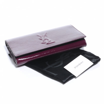 Saint Laurent Patent Belle de Jour Clutch Bordeaux Purple 5 of 8