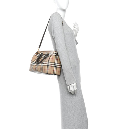 Burberry Horseferry Check Medium Bowling Bag Military 2 of 10