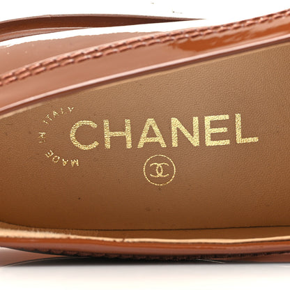 Chanel Shiny Calfskin Logo Loafers 38.5 Brown 8 of 8