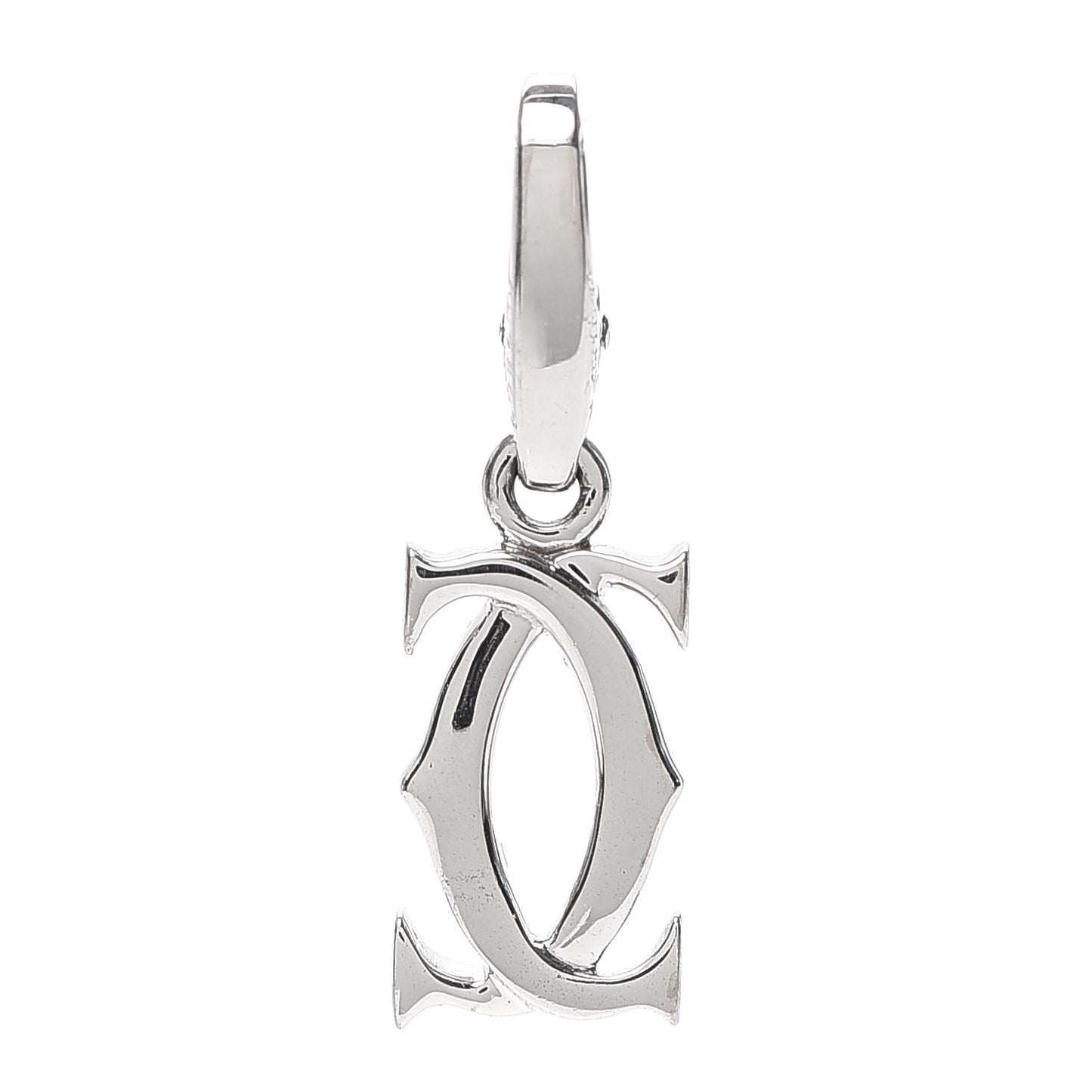 18K White Gold Logo Charm
