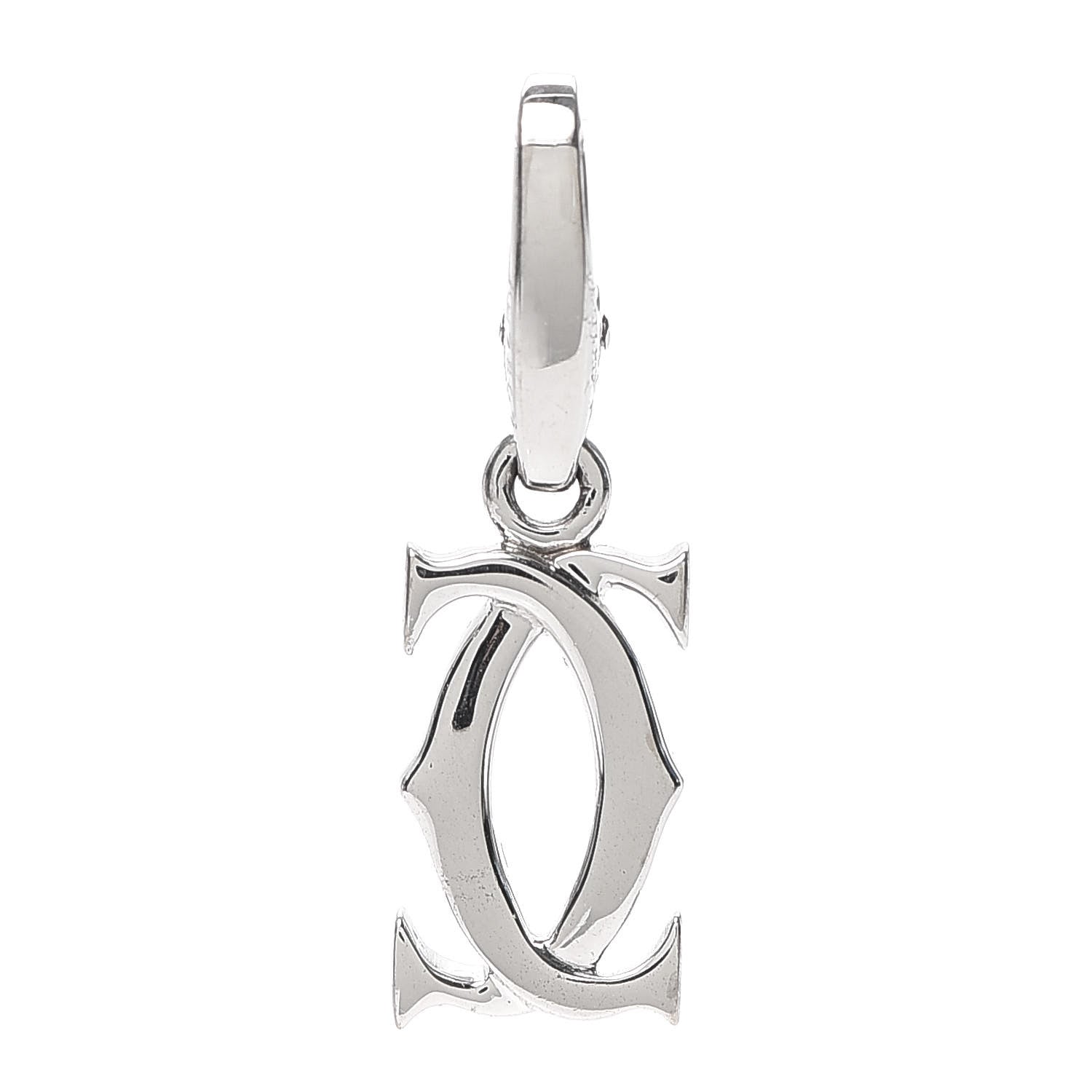 Cartier 18K White Gold Logo Charm 1 of 3