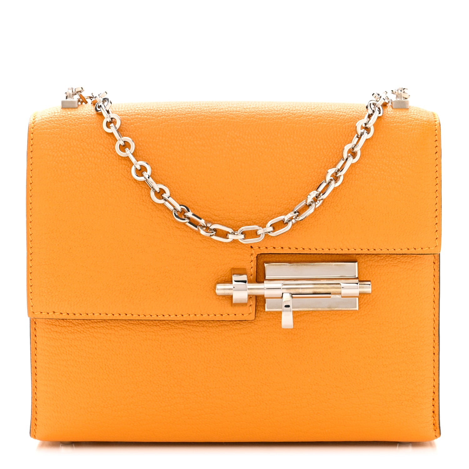 Hermes Chevre Mysore Mini Verrou Chaine Bag Jaune D'or 1 of 11