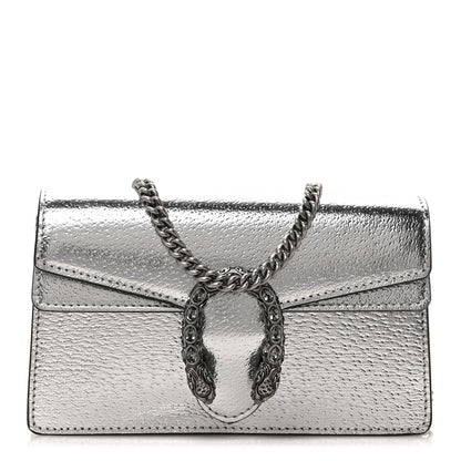 Gucci Metallic Calfskin Super Mini Dionysus Shoulder Bag Silver 1 of 7