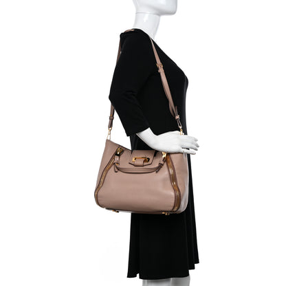 Tom Ford Grained Calfskin Sedgwick Medium Zipper Tote Taupe 2 of 20