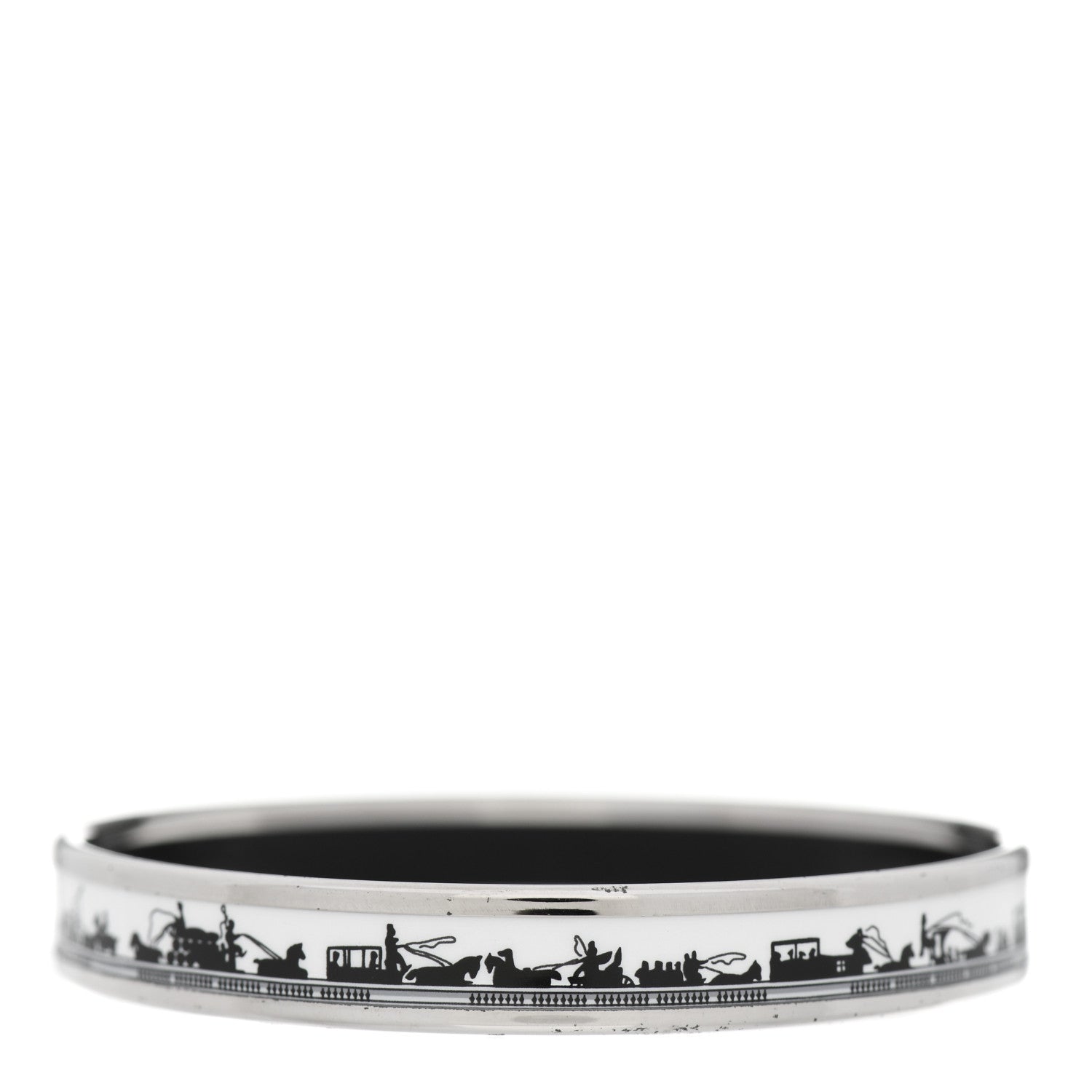 Hermes Enamel Printed Carriage Narrow Bracelet 65 3 of 7