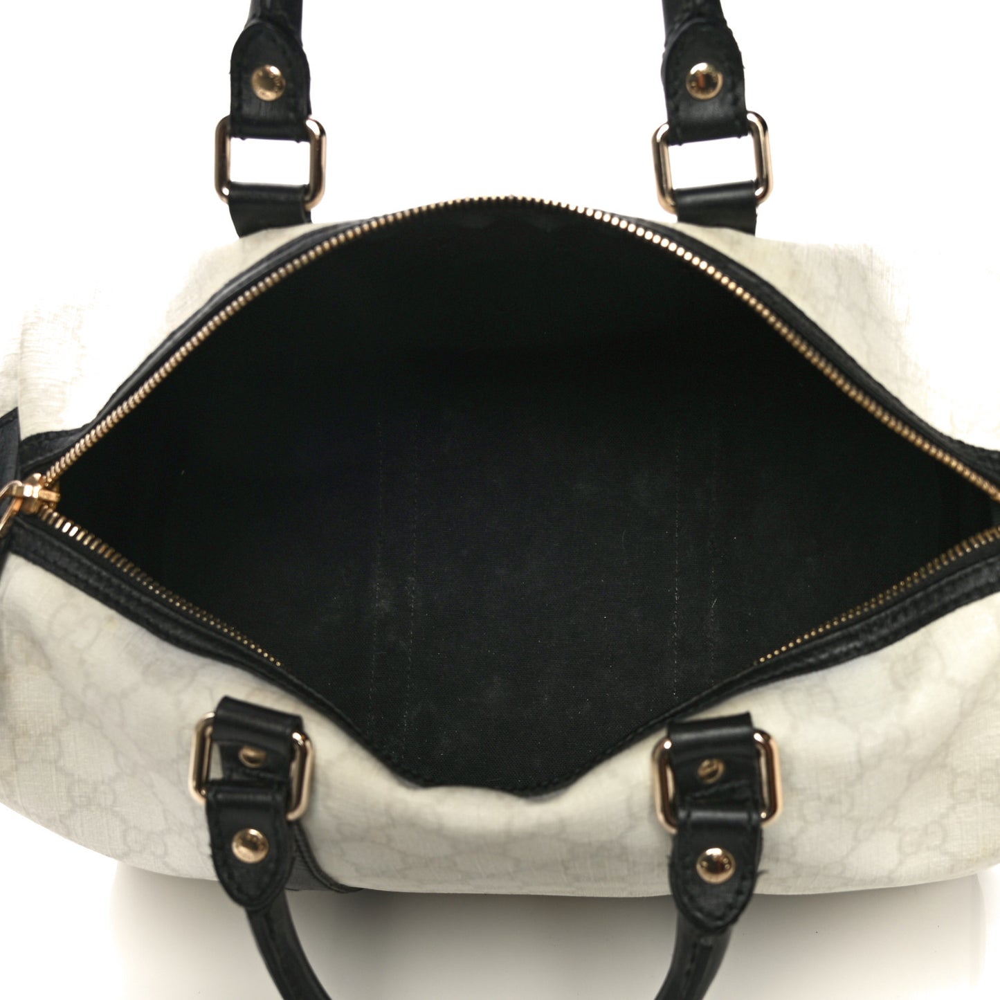 GG Plus Monogram Medium Joy Boston White Black