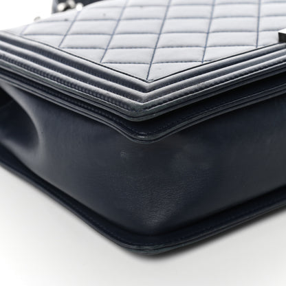 Chanel Lambskin Quilted Large Boy Flap Navy 9 of 13