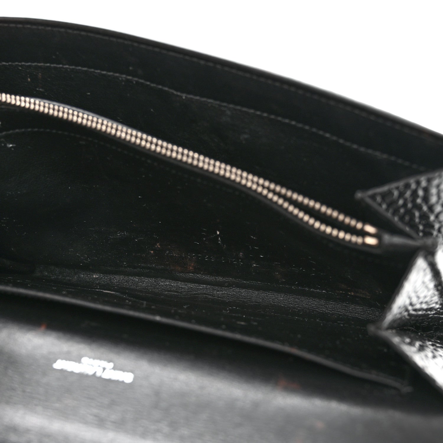 Saint Laurent Calfskin Crocodile Embossed Monogram Mini Uptown Crossbody Black 5 of 16