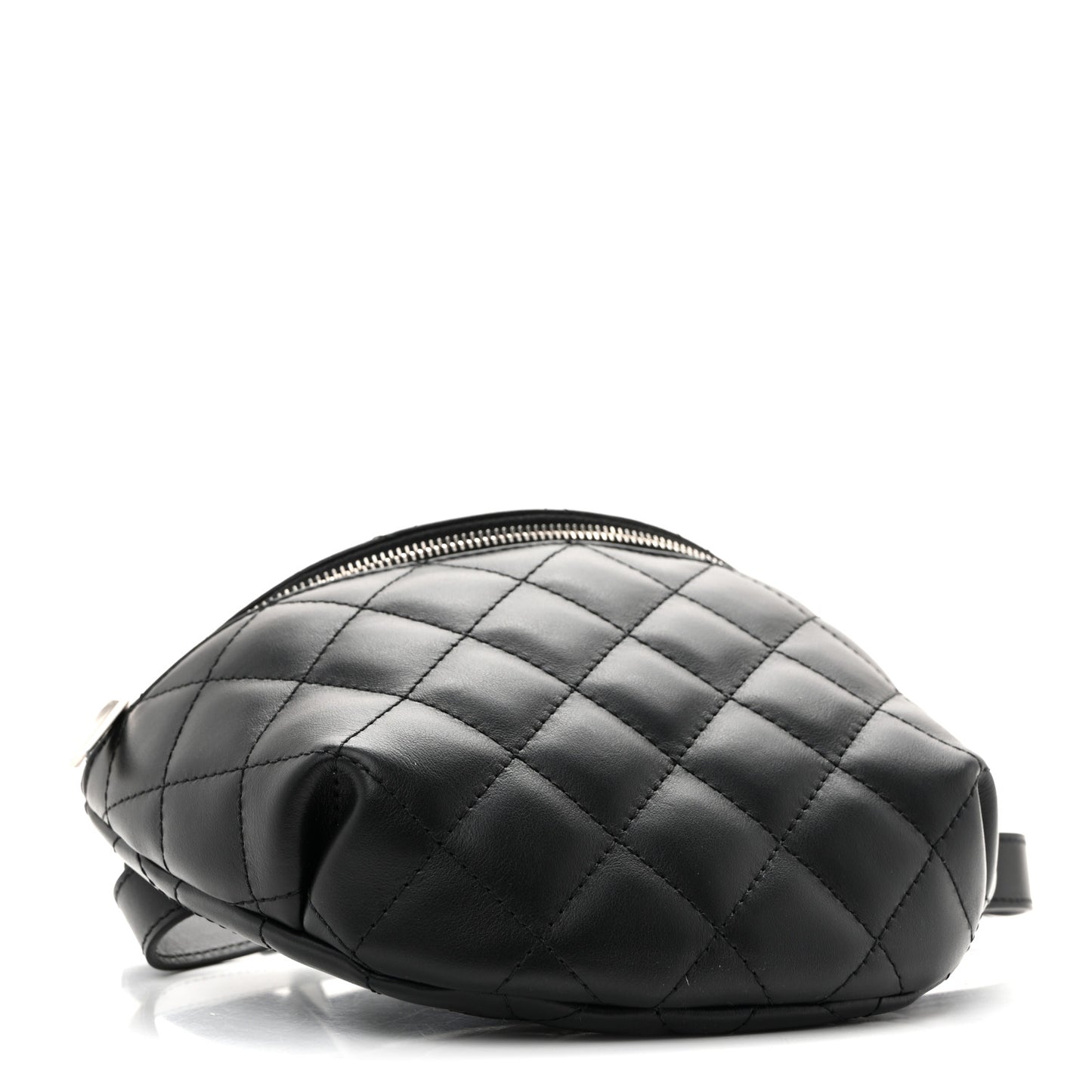 Calfskin Quilted Waist Belt Bag Black