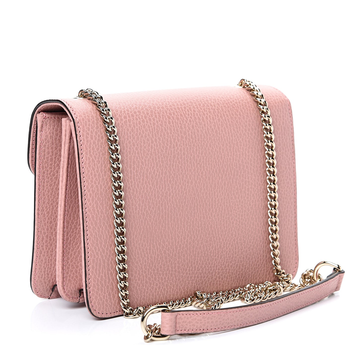 Dollar Calfskin Small Interlocking G Shoulder Bag Soft Pink
