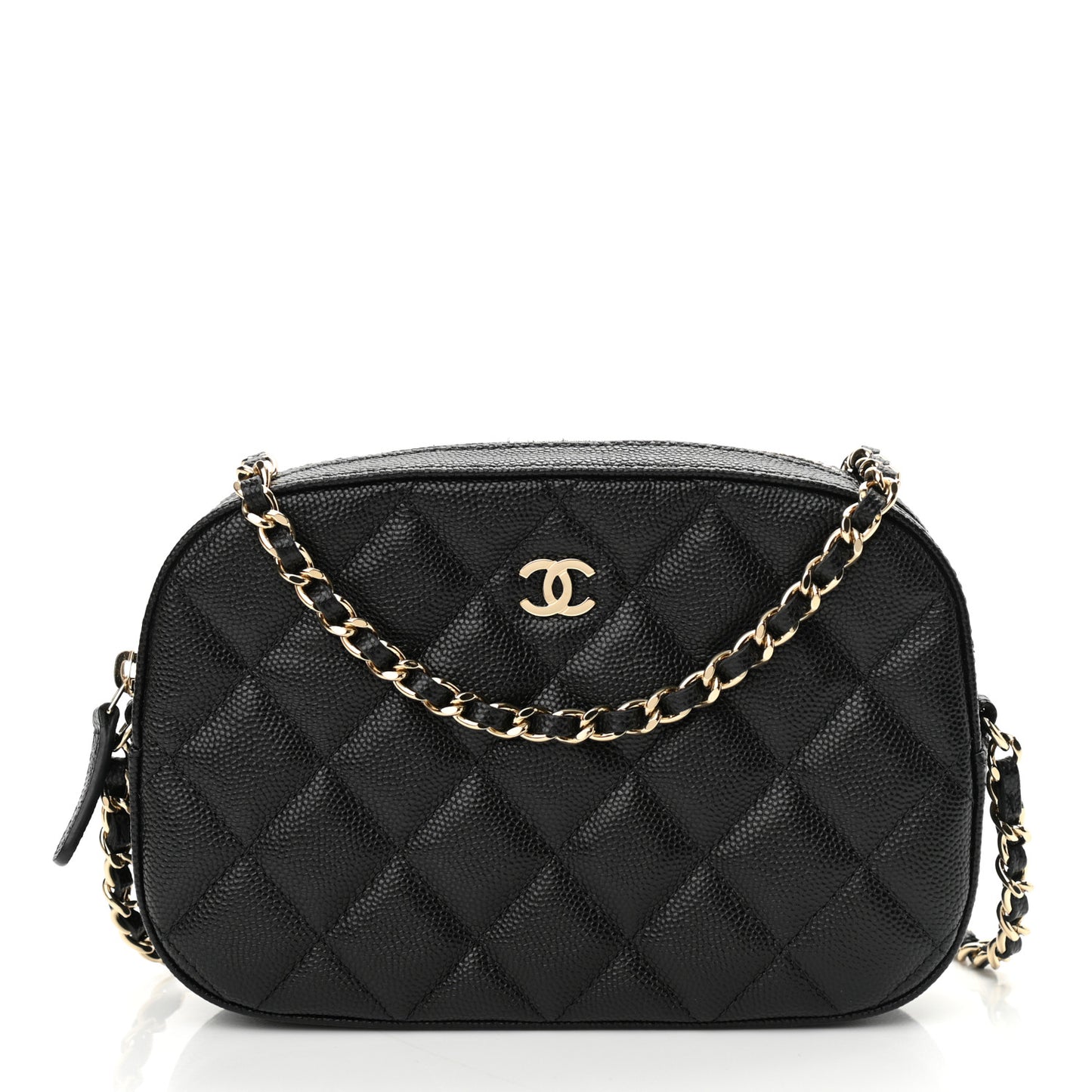 Caviar Quilted Vanity With Chain Black