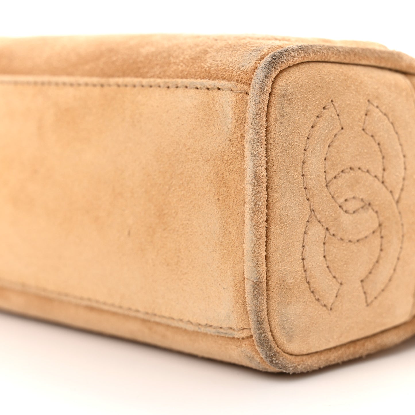 Suede CC Shoulder Bag Beige