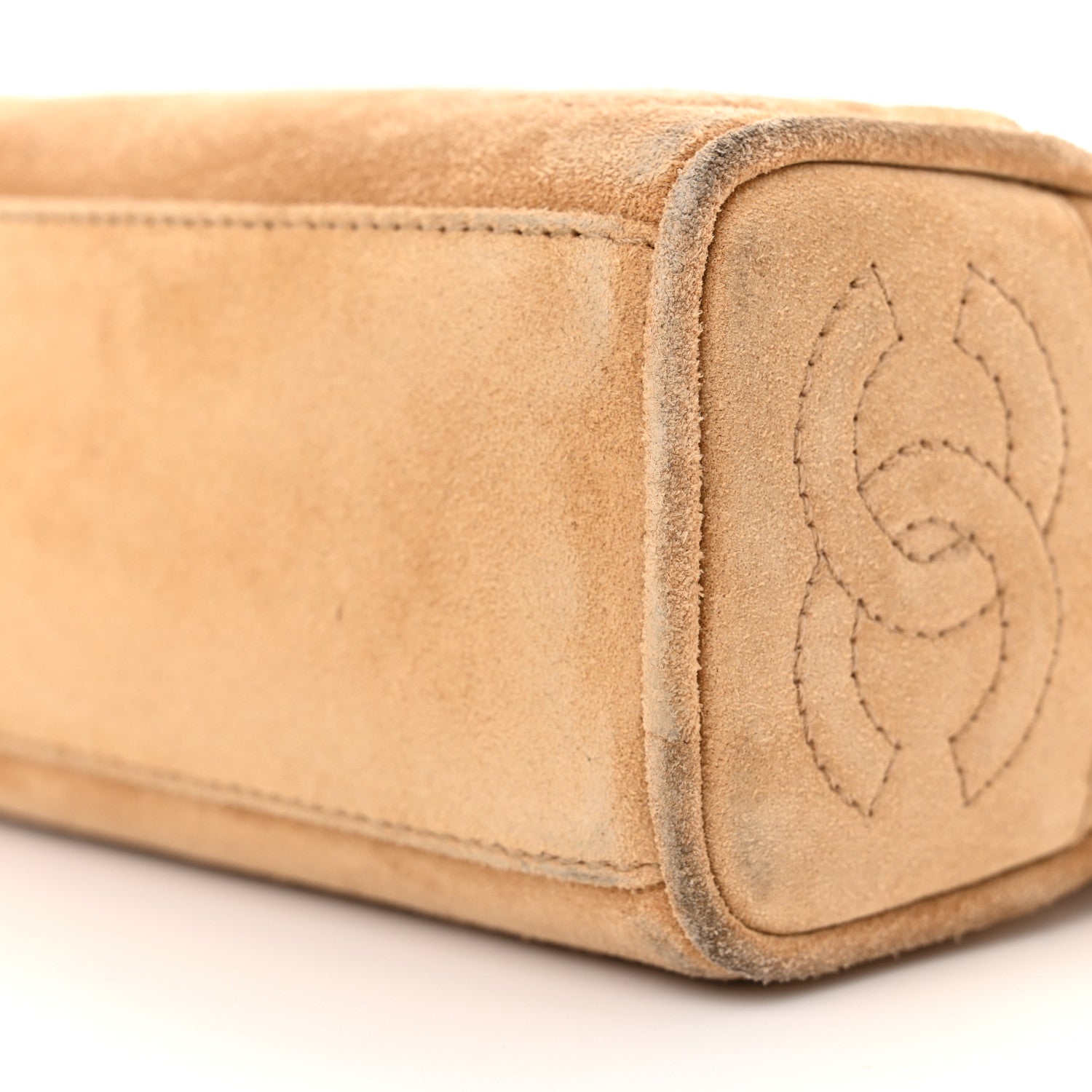 Chanel Suede CC Shoulder Bag Beige 10 of 15