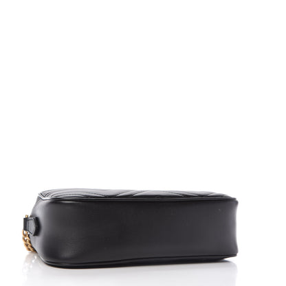 Gucci Calfskin Matelasse Small GG Marmont Chain Shoulder Bag Black 4 of 10