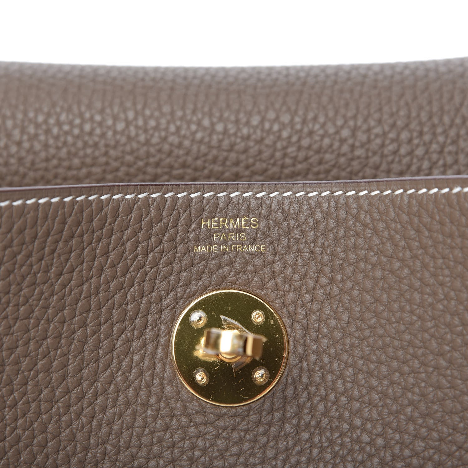 Hermes Taurillon Clemence Lindy 26 Etoupe 8 of 11