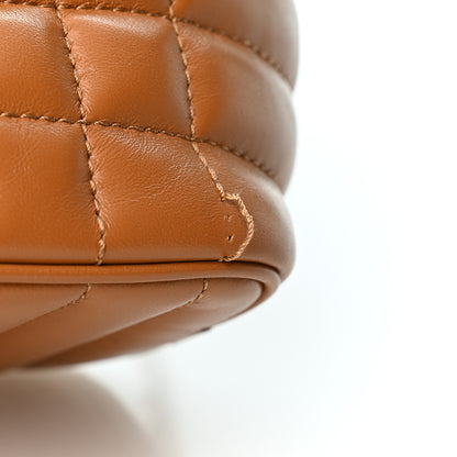 Burberry Lambskin Quilted Mini Lola Bucket Bag Maple Brown 10 of 10
