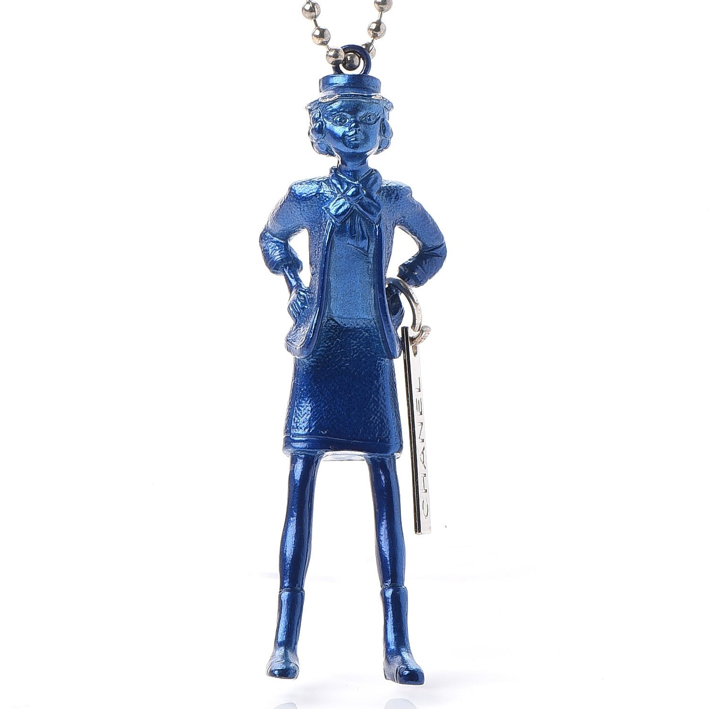 Madame Coco Figurine Necklace Blue