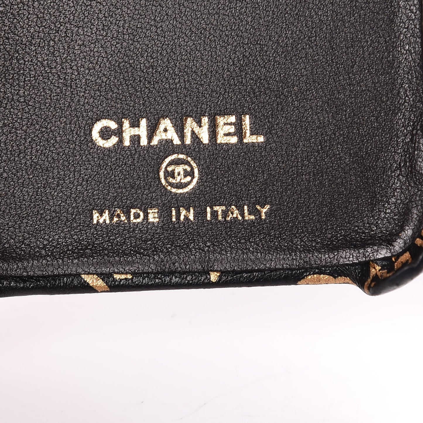 Lambskin Quilted iPhone X Coco Tech Egyptian Graffiti Case Black Gold