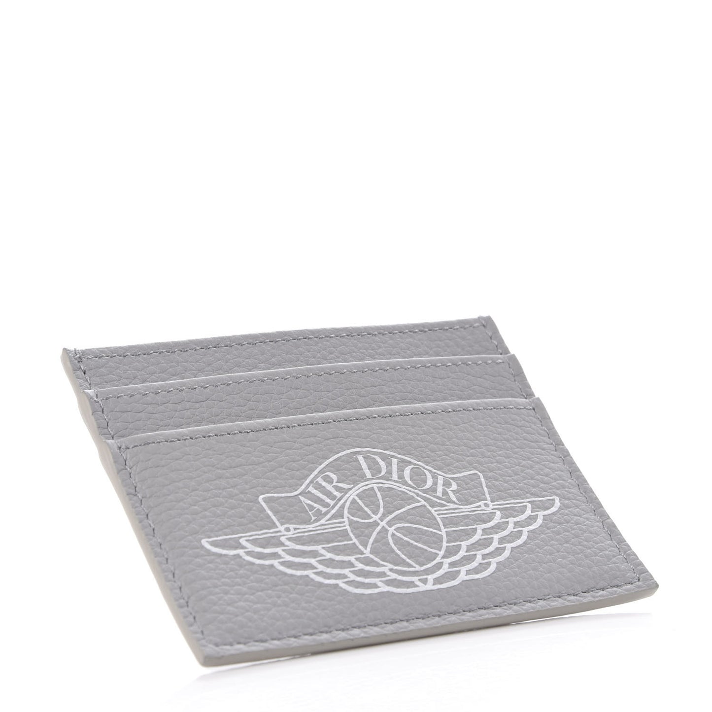 X AIR JORDAN Grained Calfskin Card Holder Grey
