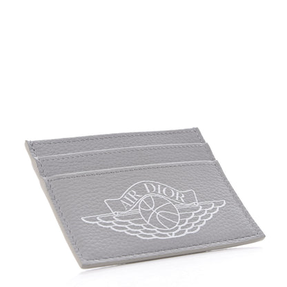 Christian Dior X AIR JORDAN Grained Calfskin Card Holder Grey 4 of 8