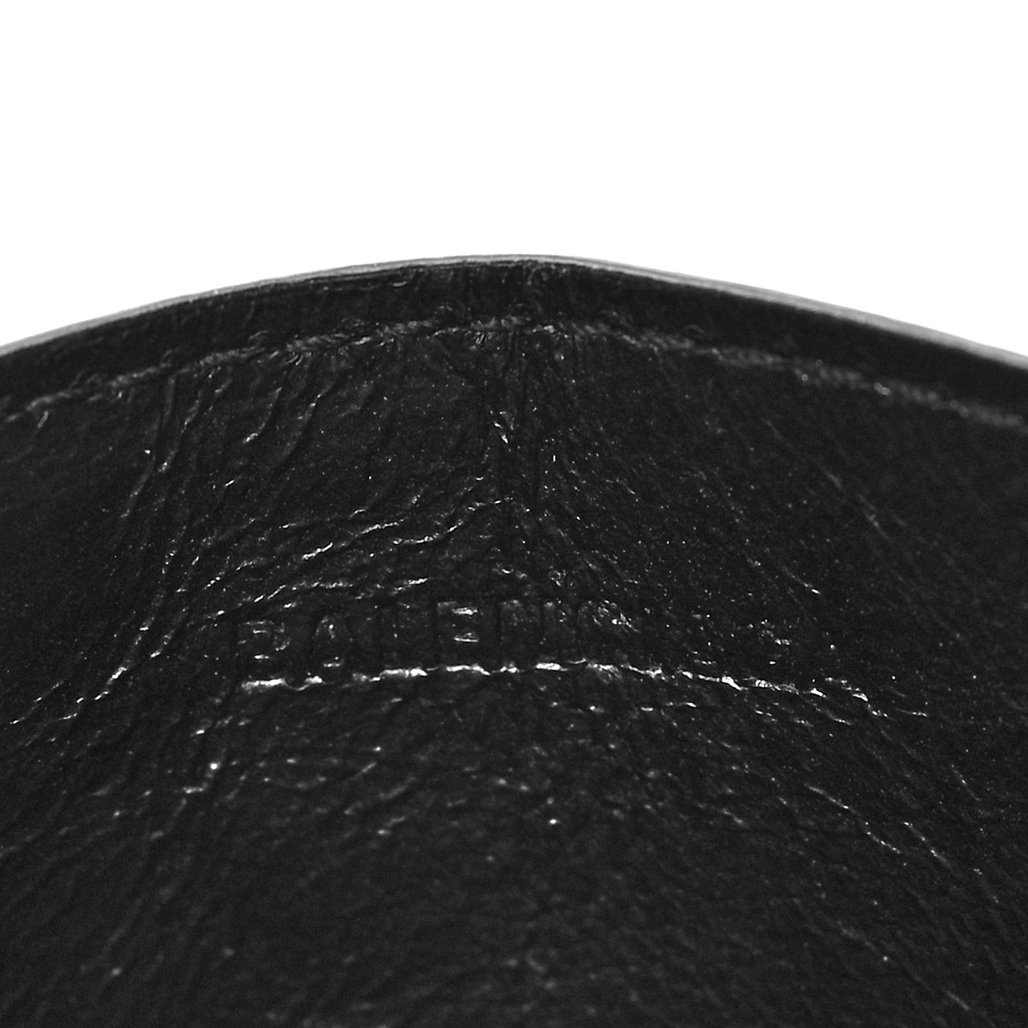 Semi Matte Calfskin Logo Crocodile Embossed Cash Card Holder Black