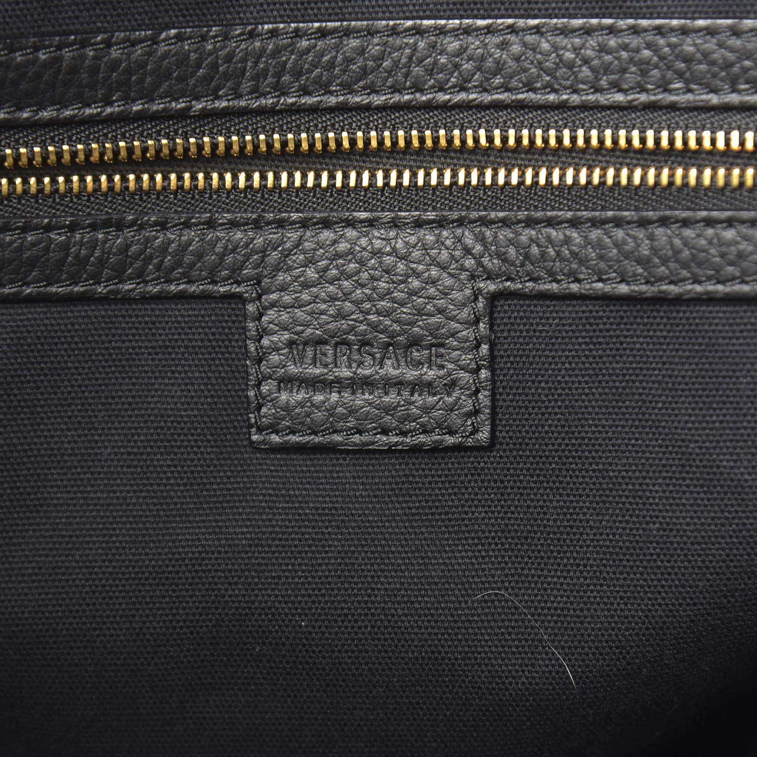Versace Cervo Embossed Vitello Medusa Tote Black 7 of 15