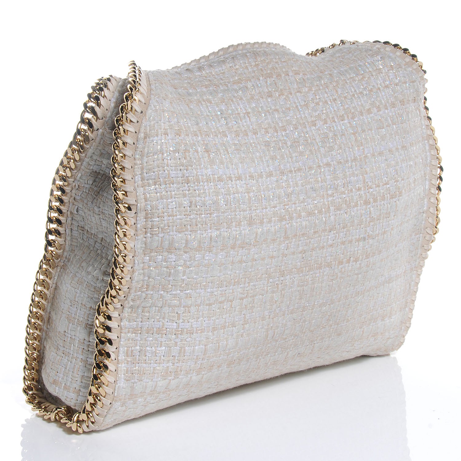 Stella McCartney Woven Oleogram Boucle Small Falabella Vanilla 3 of 9
