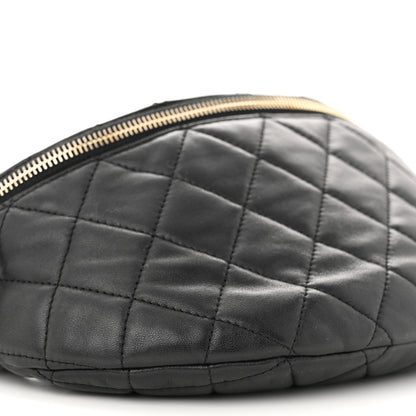 Chanel Lambskin Pearl Quilted CC Belt Bag Black 9 of 10