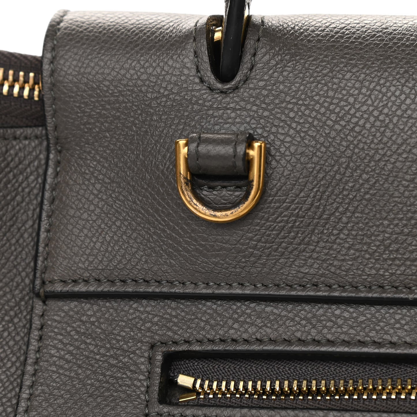 Baby Grained Calfskin Micro Belt Bag Grey