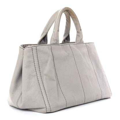 Prada Denim Logo Tote White 3 of 9