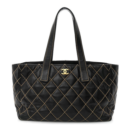 Chanel Calfskin Contrast Stitch Surpique Tote Black 1 of 13