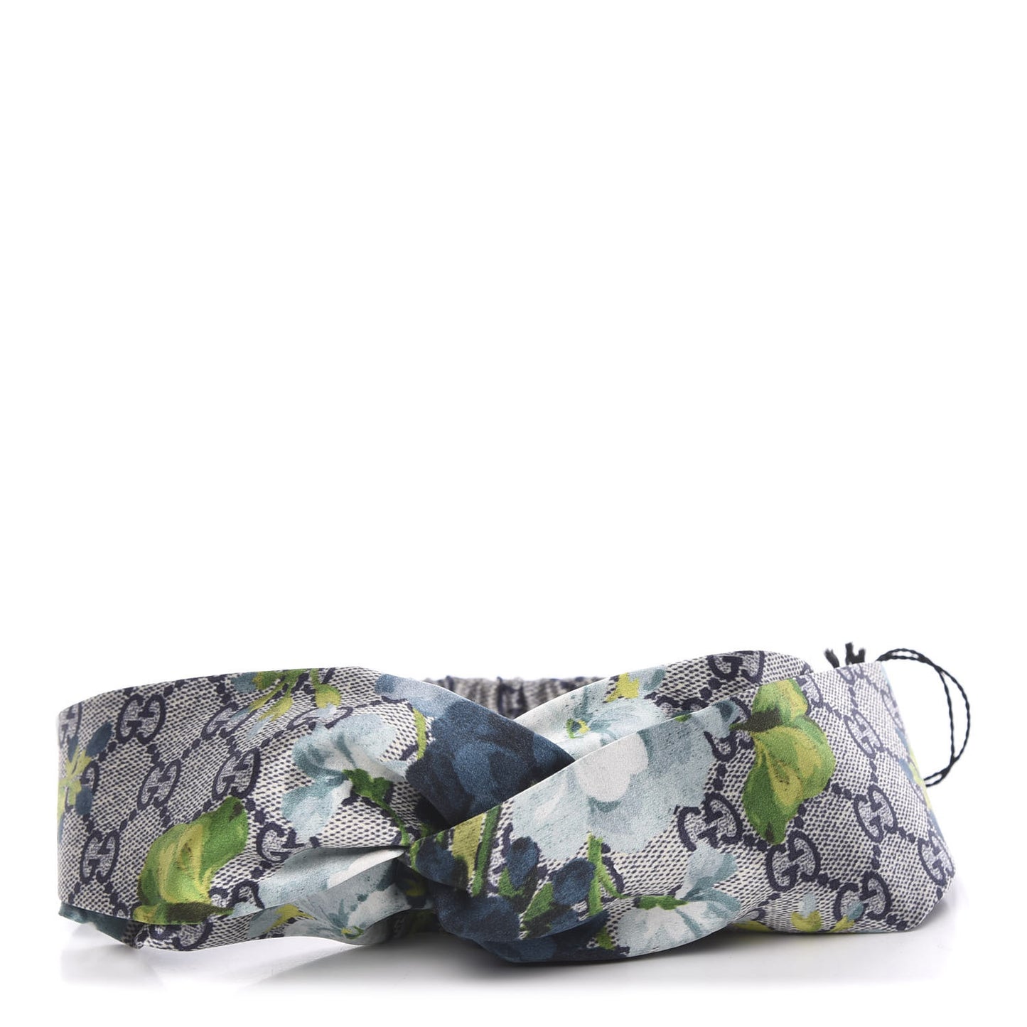 Silk Monogram Blooms Print Headband Blue