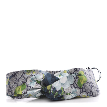 Gucci Silk Monogram Blooms Print Headband Blue 1 of 4