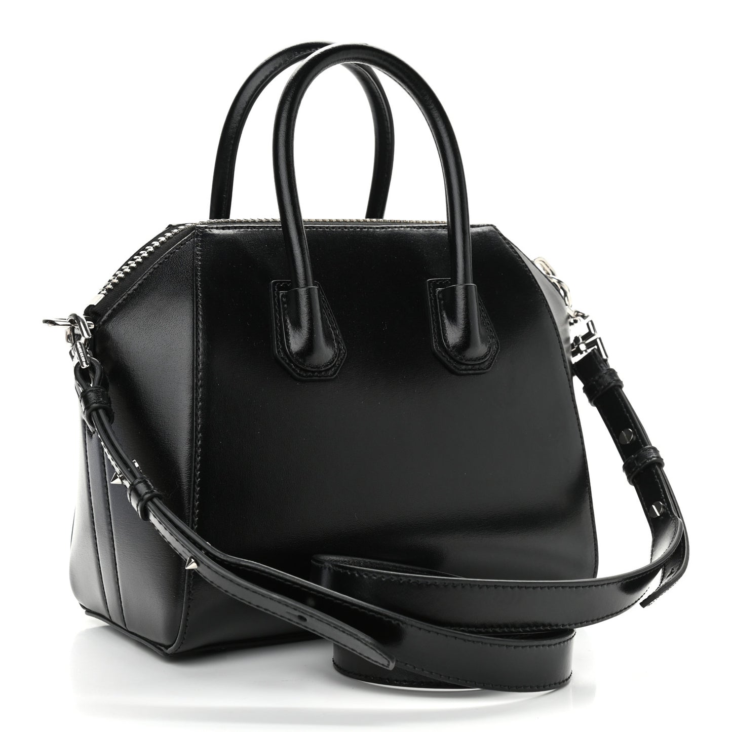 Shiny Lord Calfskin Mini Antigona Black