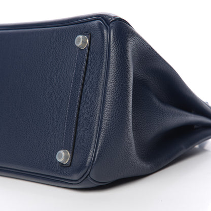 Hermes Taurillon Clemence Birkin 35 Bleu Abysse 8 of 9