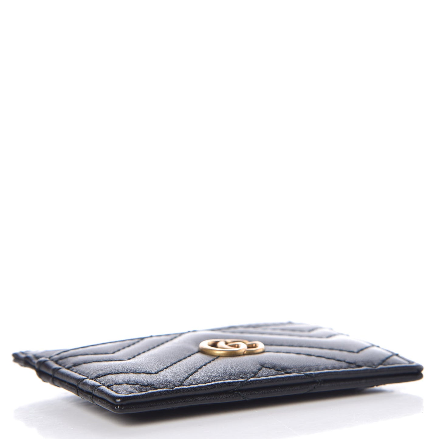 Calfskin Matelasse GG Marmont Card Holder Black