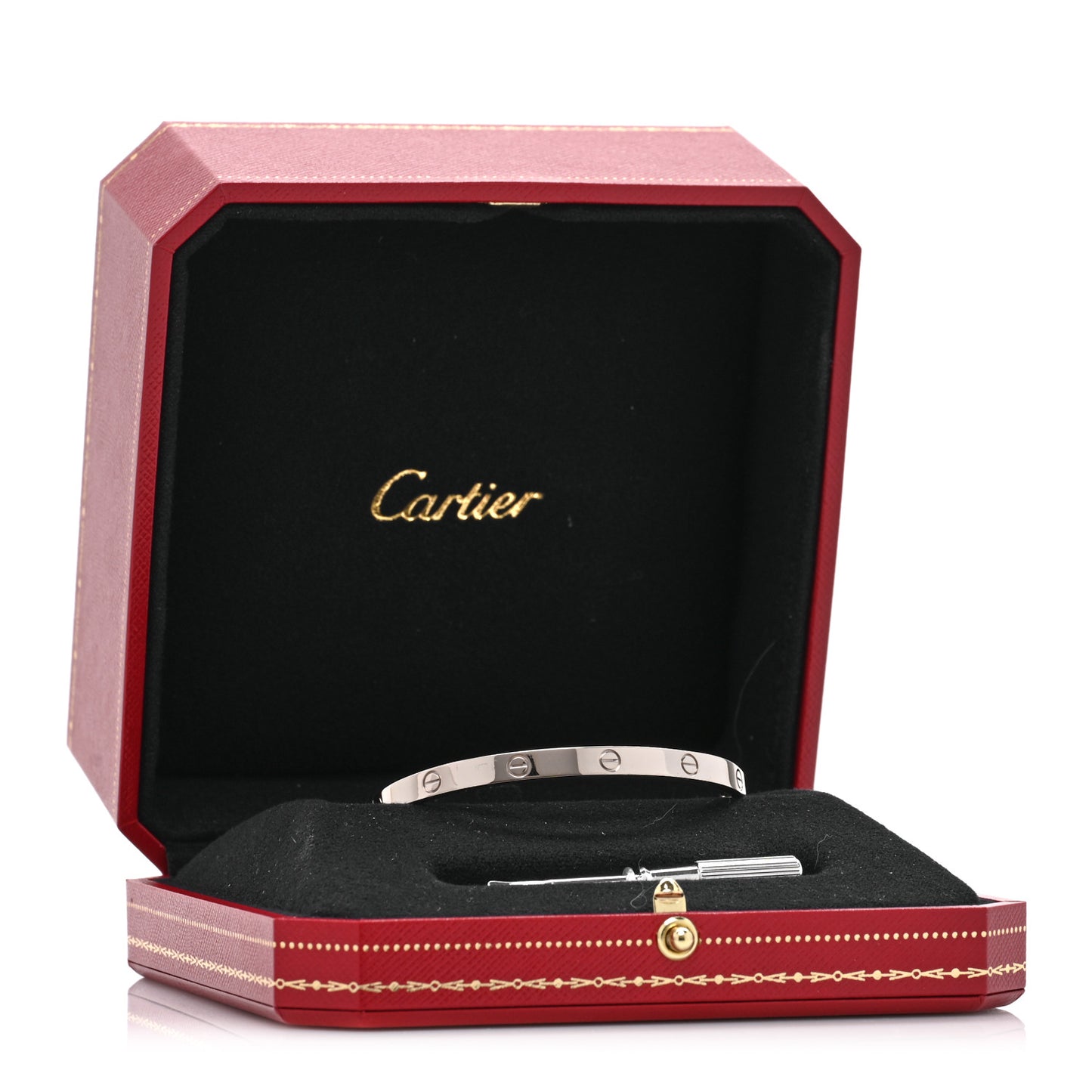 18K White Gold Medium LOVE Bracelet 17