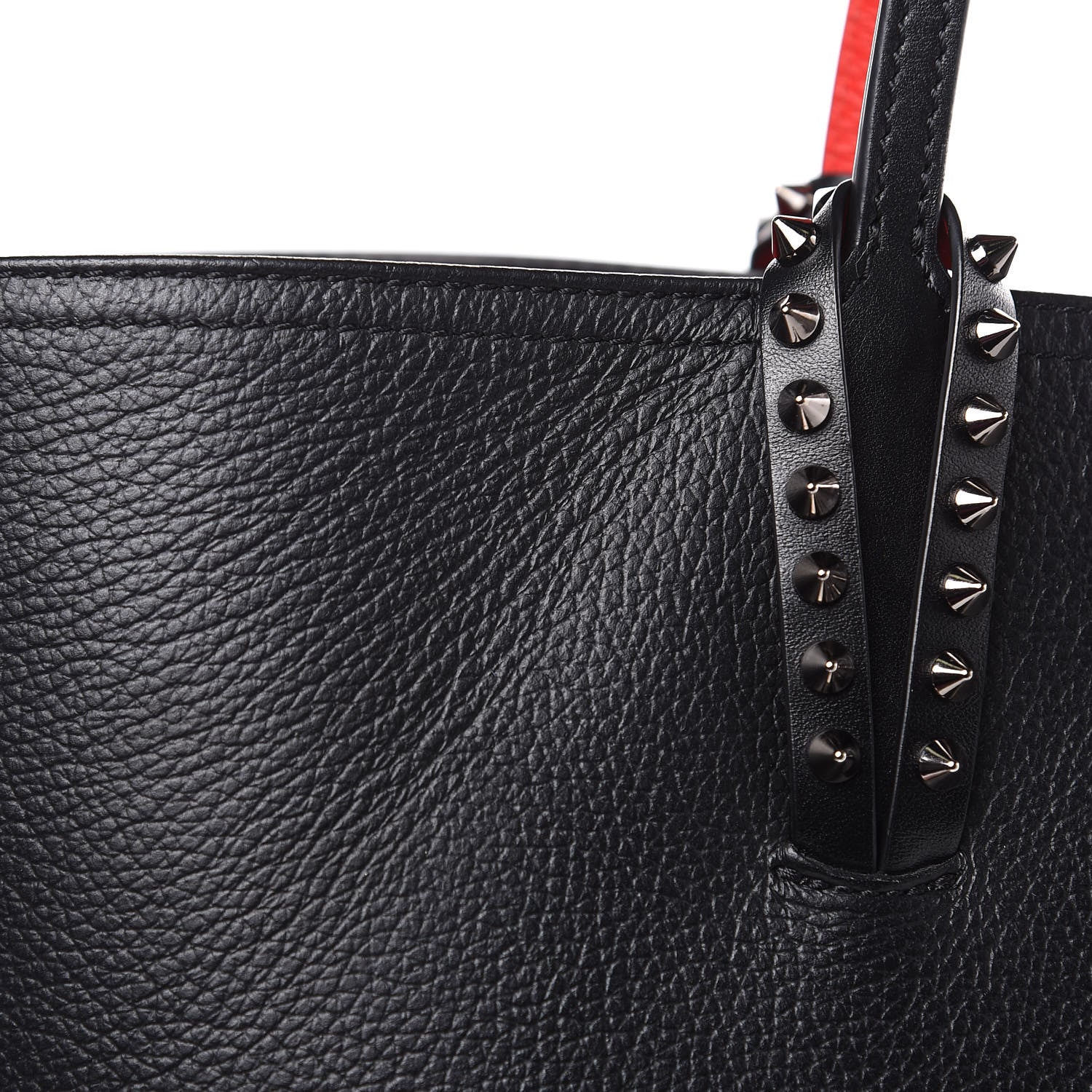 Christian Louboutin Calfskin Spikes East West Cabata Tote Black 13 of 17
