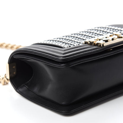 Chanel Calfskin Pearl Small Boy Flap Black 6 of 11
