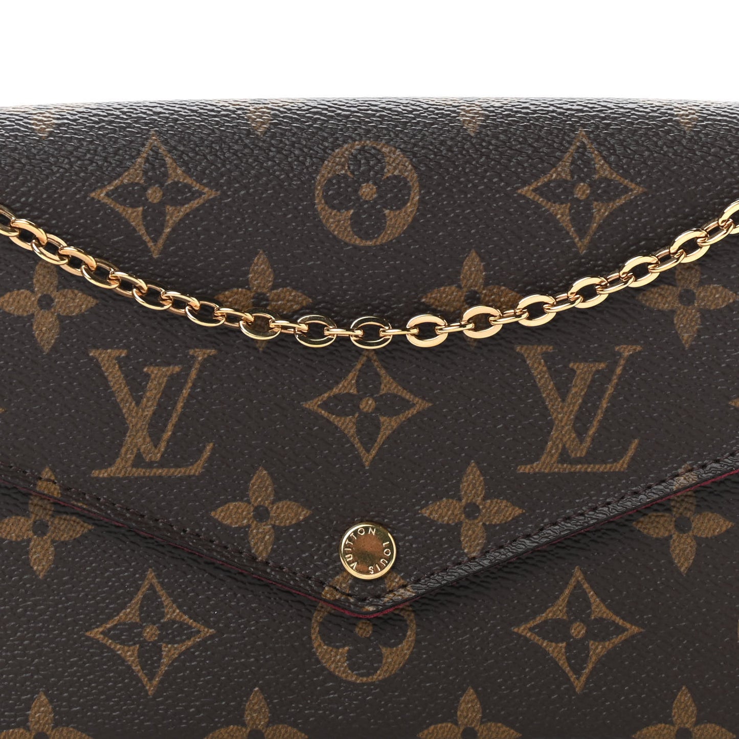 Monogram Pochette Felicie Chain Wallet Fuchsia
