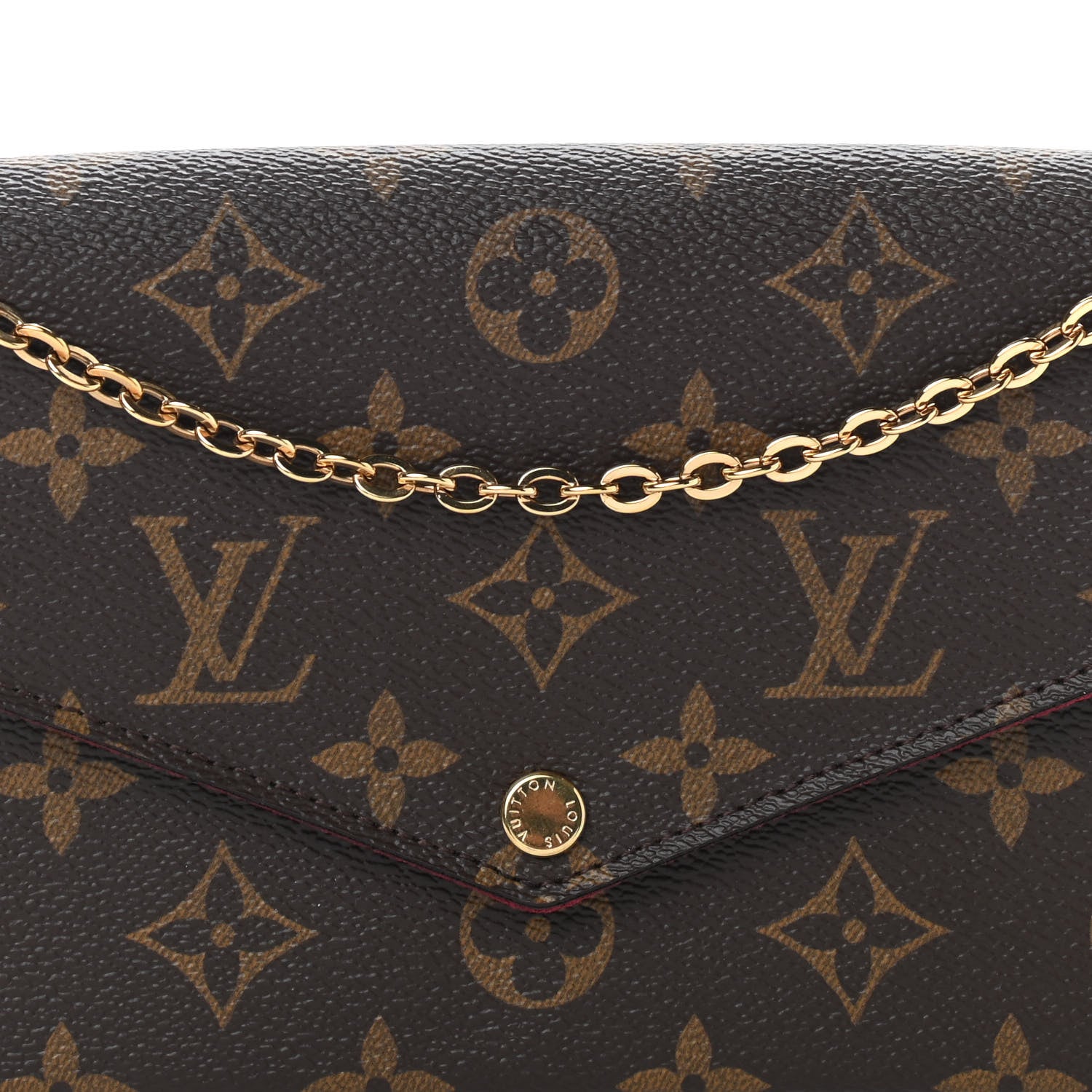 Louis Vuitton Monogram Pochette Felicie Chain Wallet Fuchsia 9 of 9