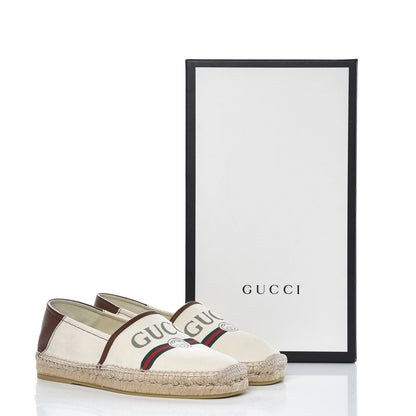 Gucci Canvas Miro Soft Calfskin Logo Mens Espadrilles 5 Greggio Cuir 10 of 10