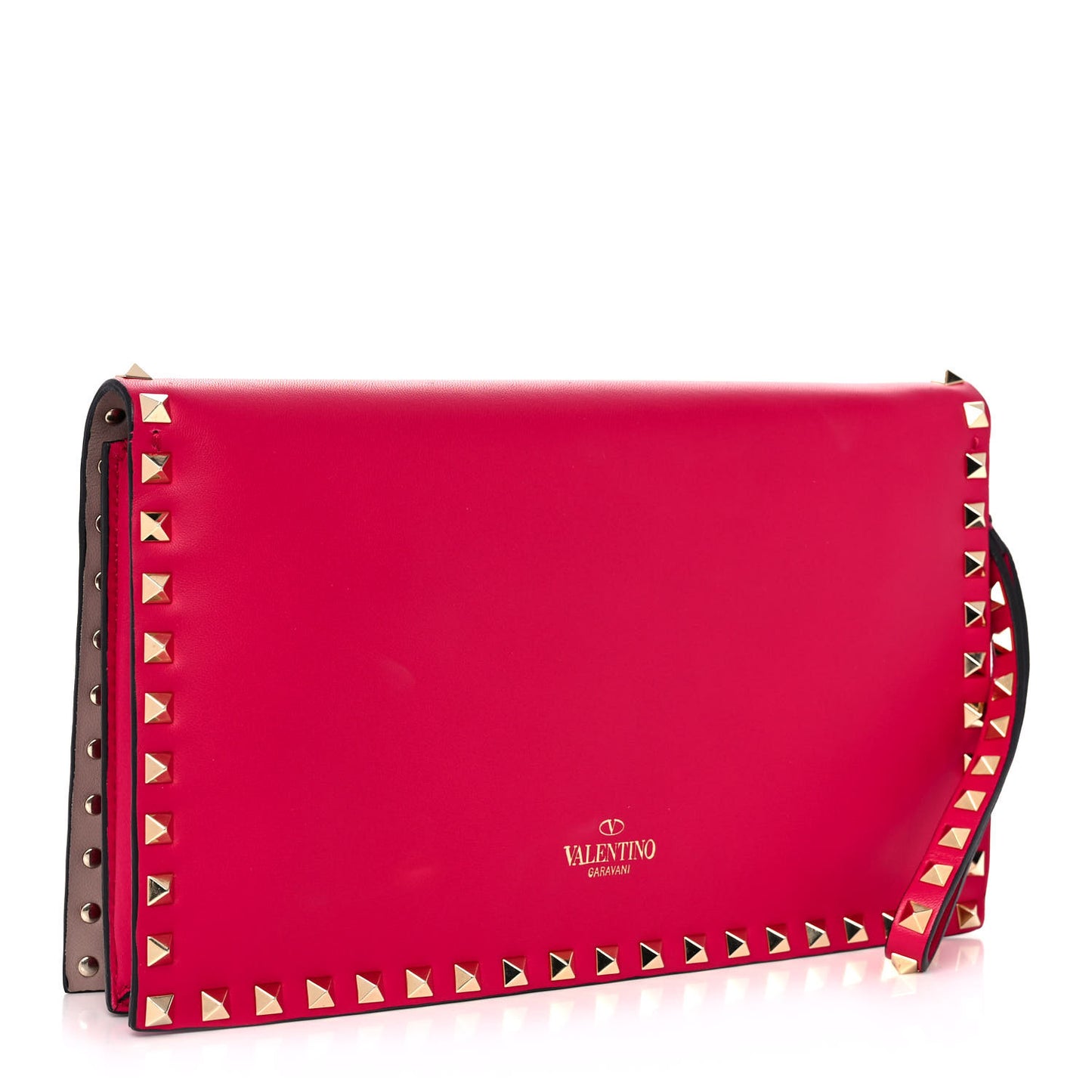 Nappa Rockstud Wristlet Clutch Cyclamin