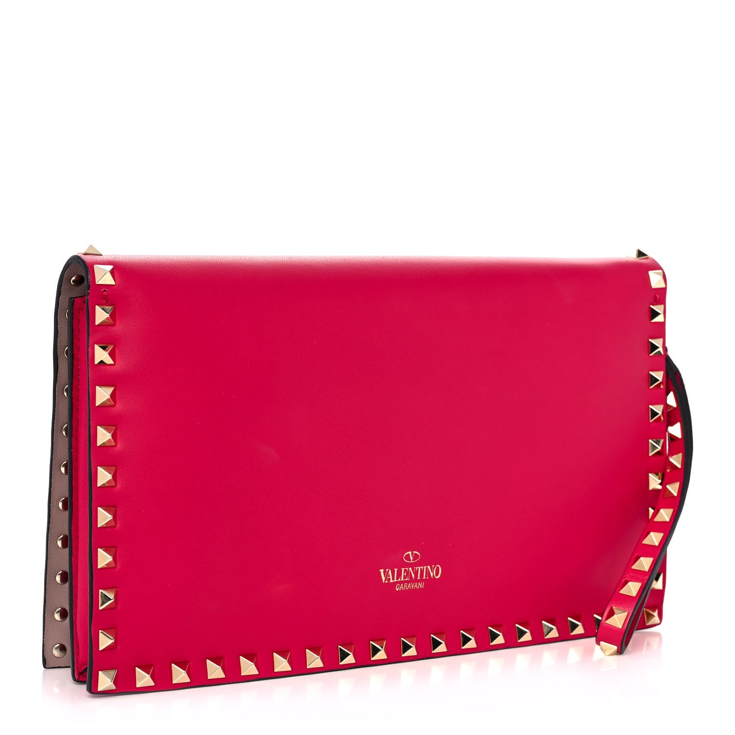 Valentino Garavani Nappa Rockstud Wristlet Clutch Cyclamin 3 of 13