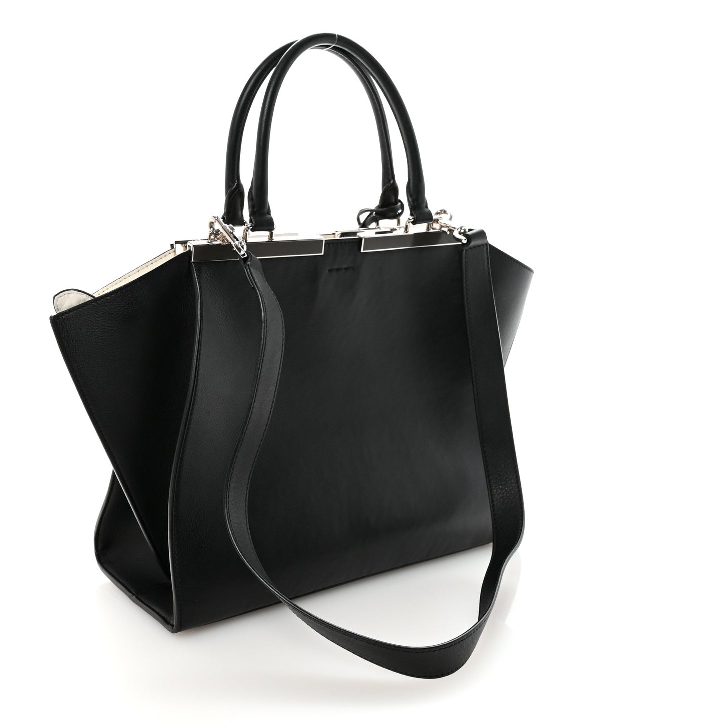 Vitello Dolce Shiny Nappa Petite 3Jours Tote Black