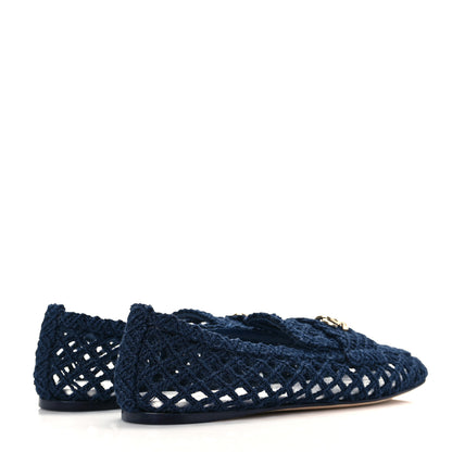Chanel Raffia Braided CC Mocassin Loafers 40.5 Navy 4 of 8