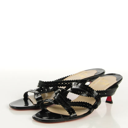 Christian Louboutin Patent Sandals 39 Black 3 of 7