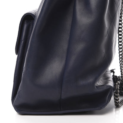 Chanel Calfskin Stitched Large Urban Luxury Drawstring Backpack Navy Blue 10 of 13