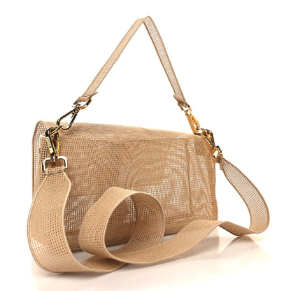 Fendi Cotton Lambskin Baguette With Embroidery Kit Naturale 3 of 11