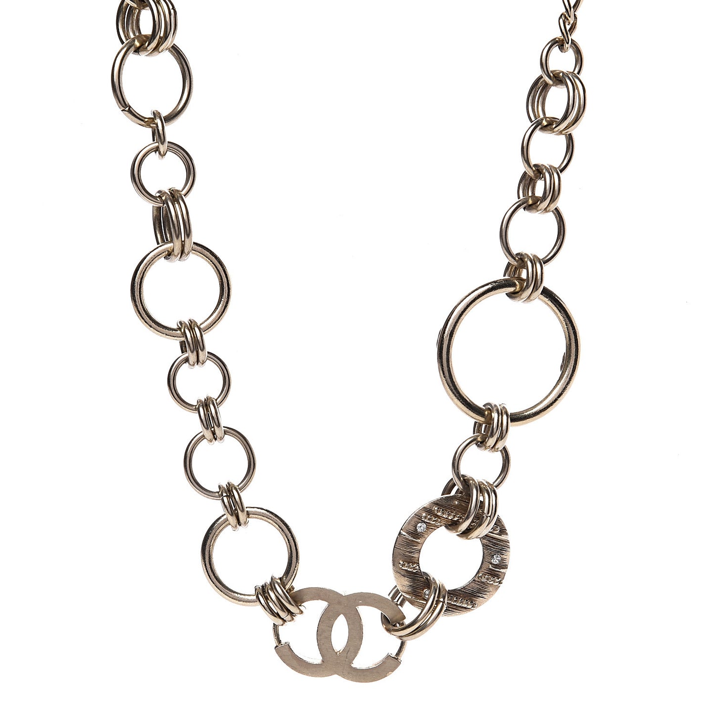 Crystal Chain CC Short Necklace Gold